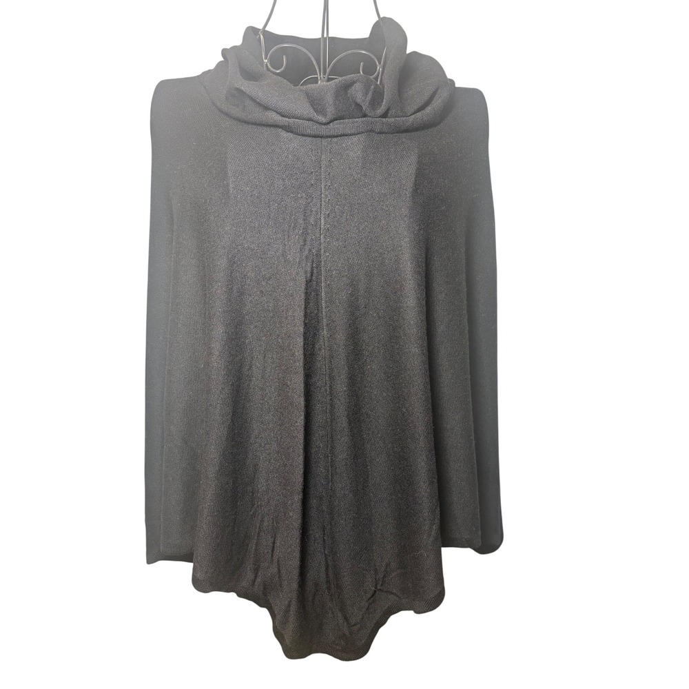 A Pea in the Pod Maternity Nursing Poncho Sweater w/ Black Cowl Neck Knit Size O